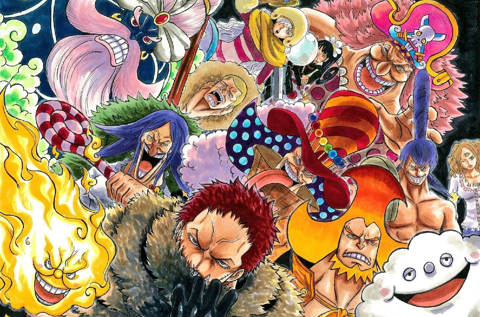 The main executives in the Big Mom Pirates are referred as &quot;Sweet Commanders&quot; (Image via Eiichiro Oda/Shueisha, One Piece)