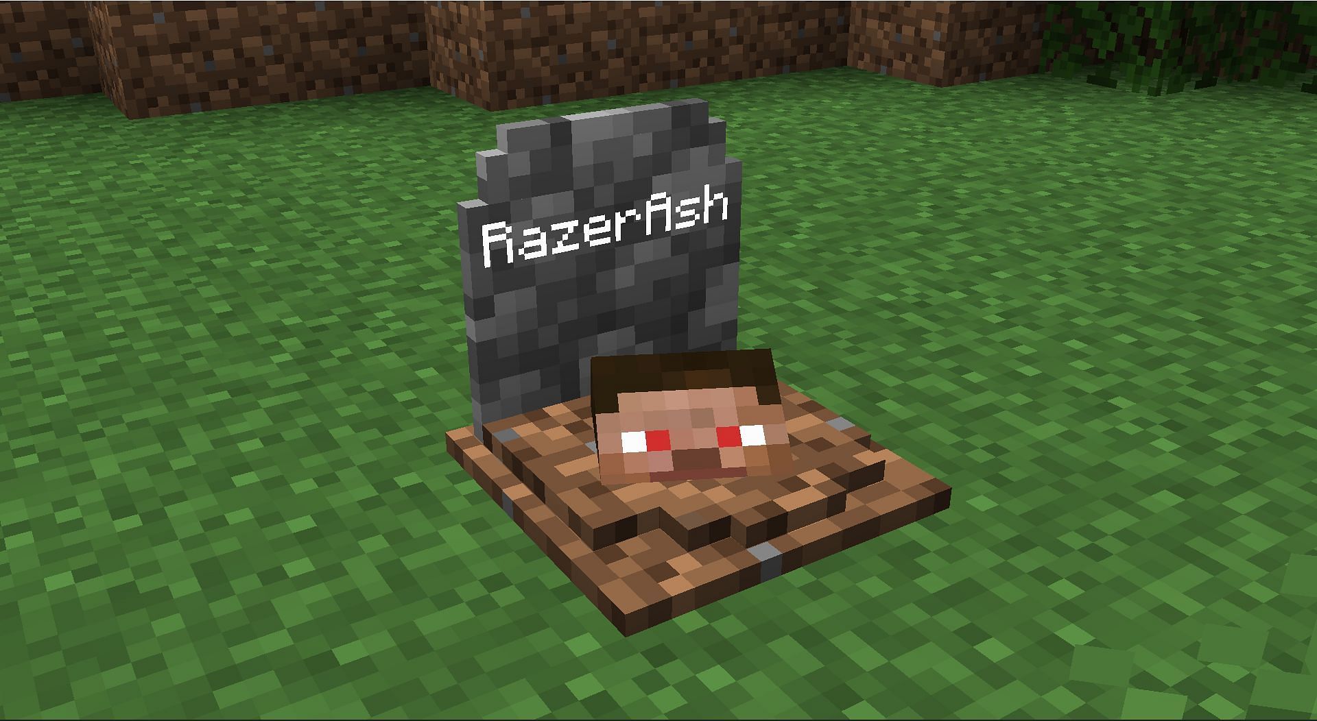 A gravestone that saves all the dropped items upon death in Minecraft 1.19 (Image via Mojang)