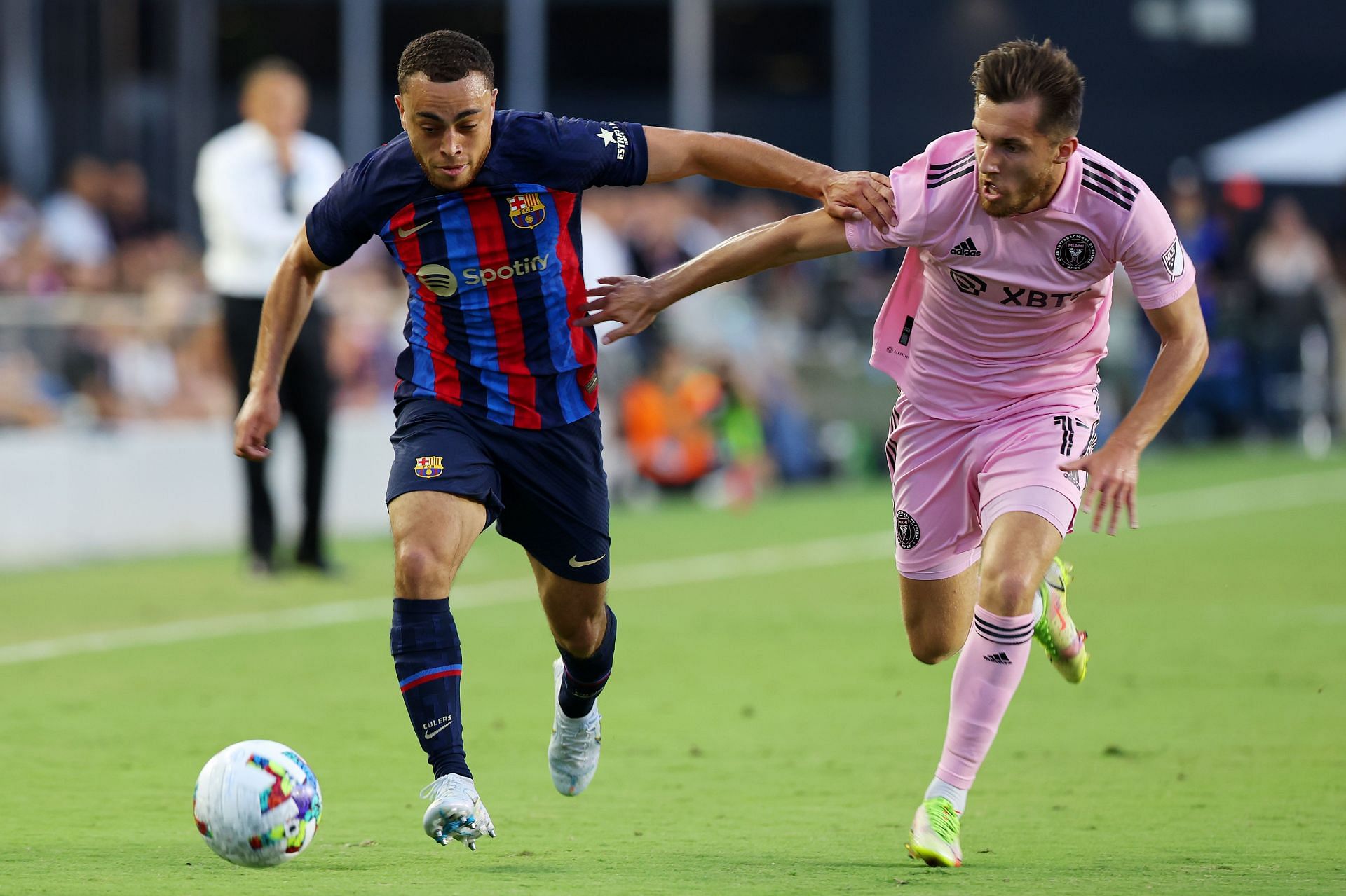 Sergino Dest (left) was wanted at Old Trafford this summer.