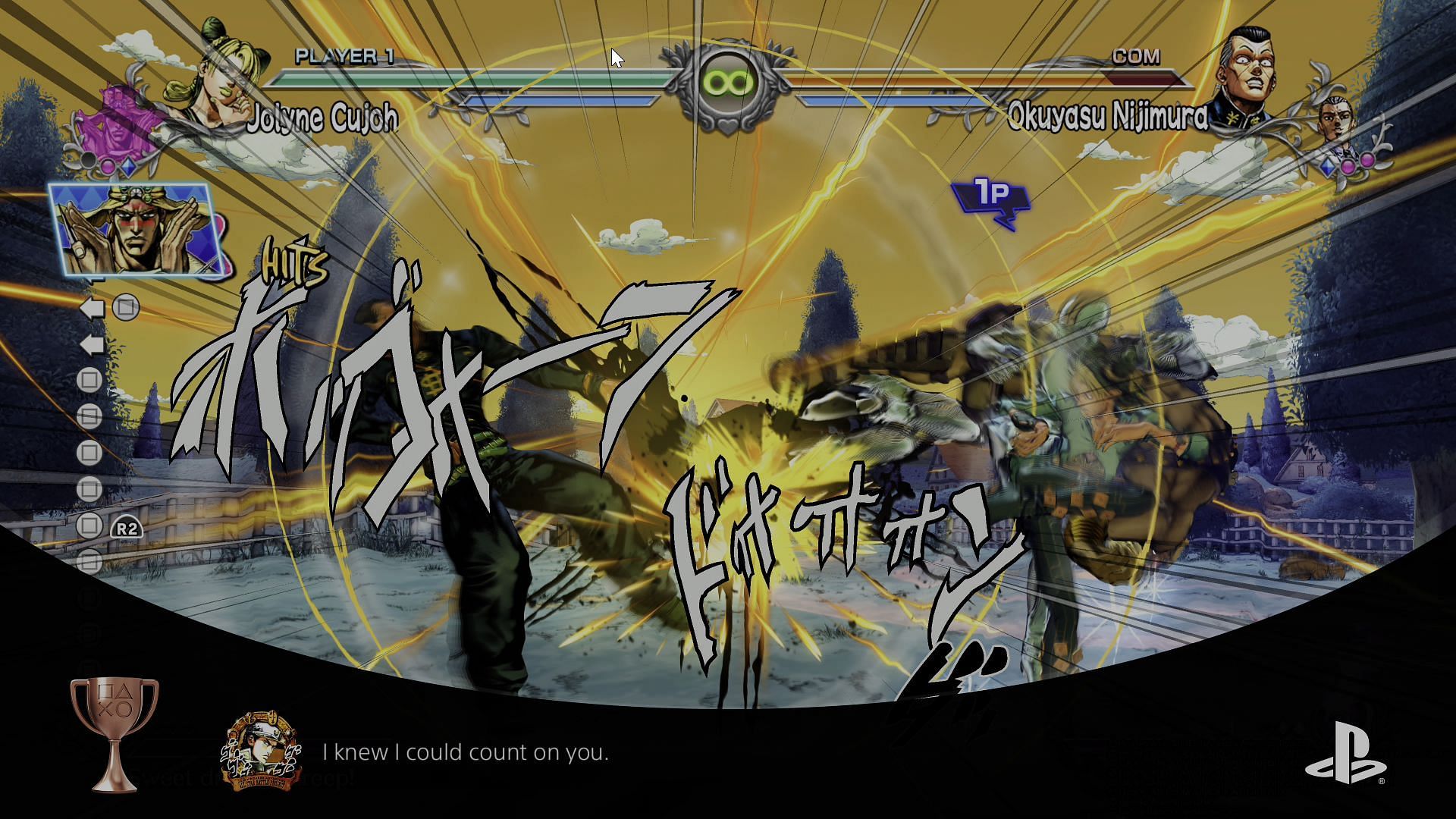 JoJo's Bizarre Adventure running on the PS Vita 