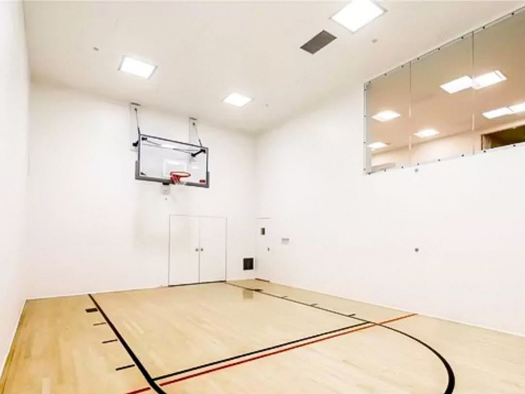 A look at the basketball court within the mansion.