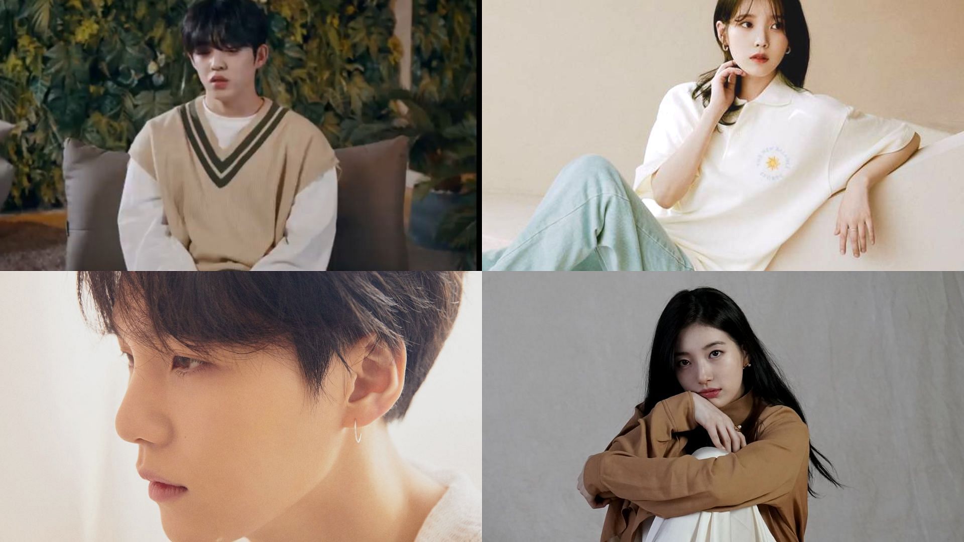 These K-pop idols have shared about their mental health. (Image via Twitter/ @gyuldaengieem, @mpi_iu, @squishysoo0112, @sourcesuzy)