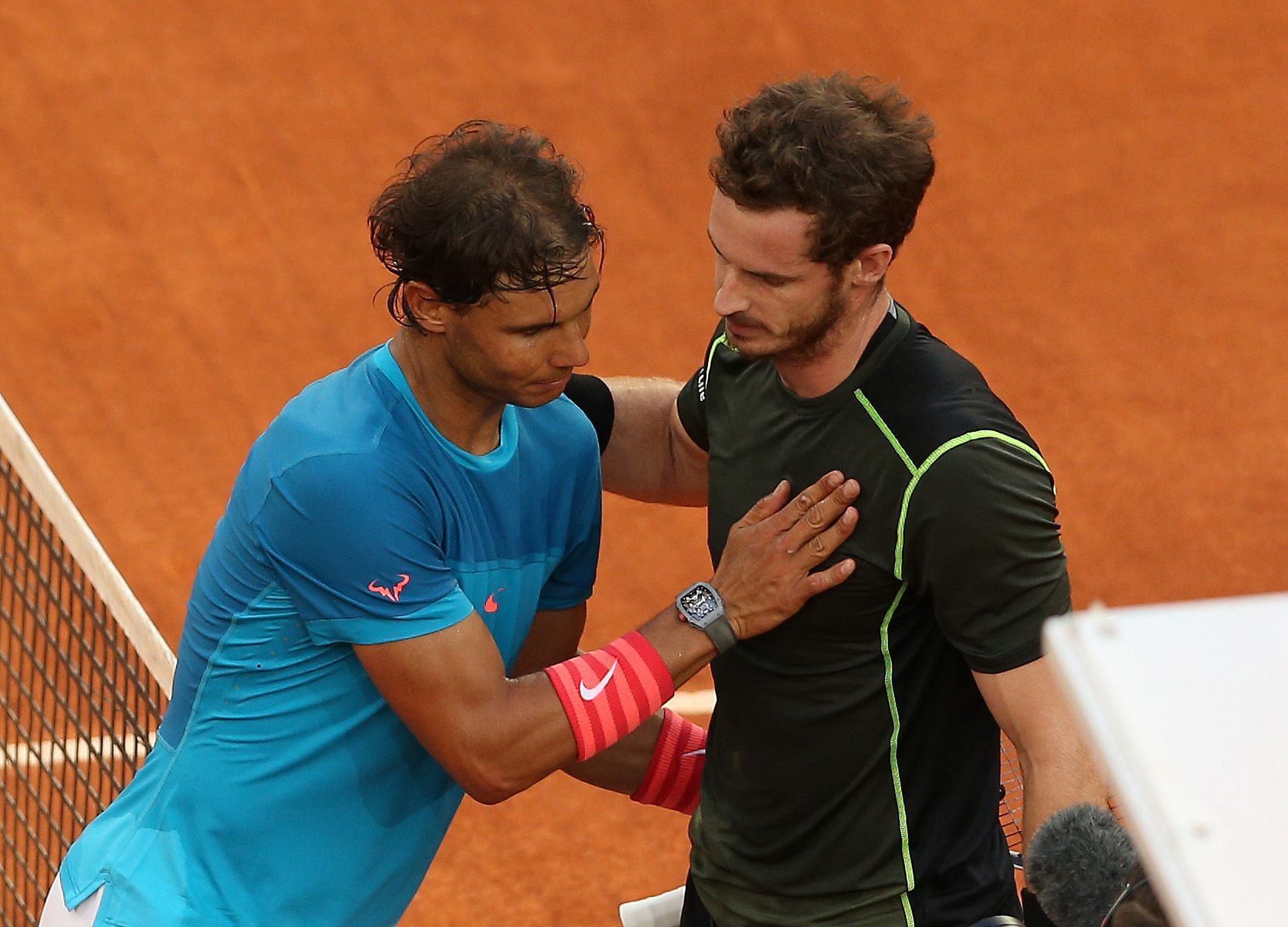 Rafael Nadal (L) and Andy Murray