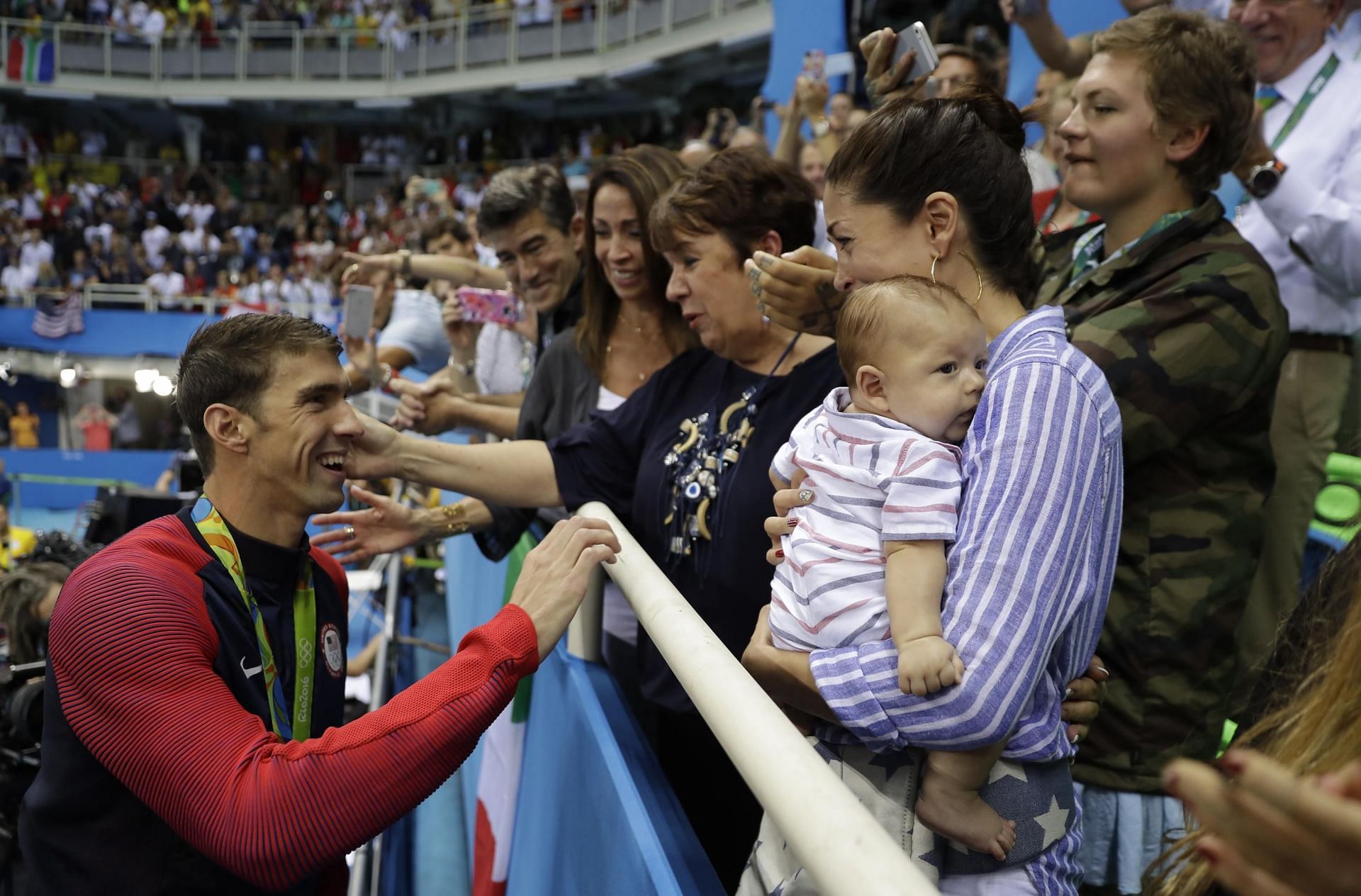 Michael Phelps and his mother Debbie Phelps.