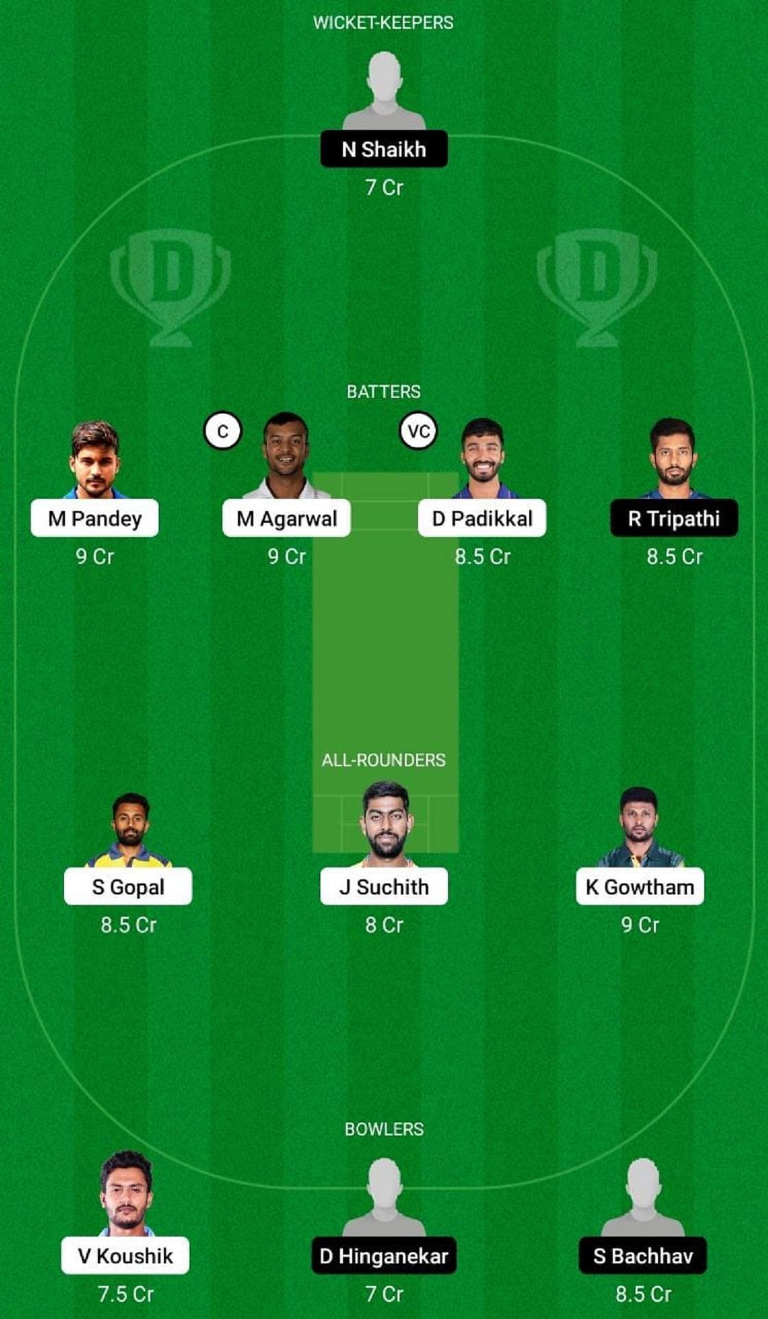 KAR vs MAH Dream11 Prediction Team, Match 16, Head to Head League