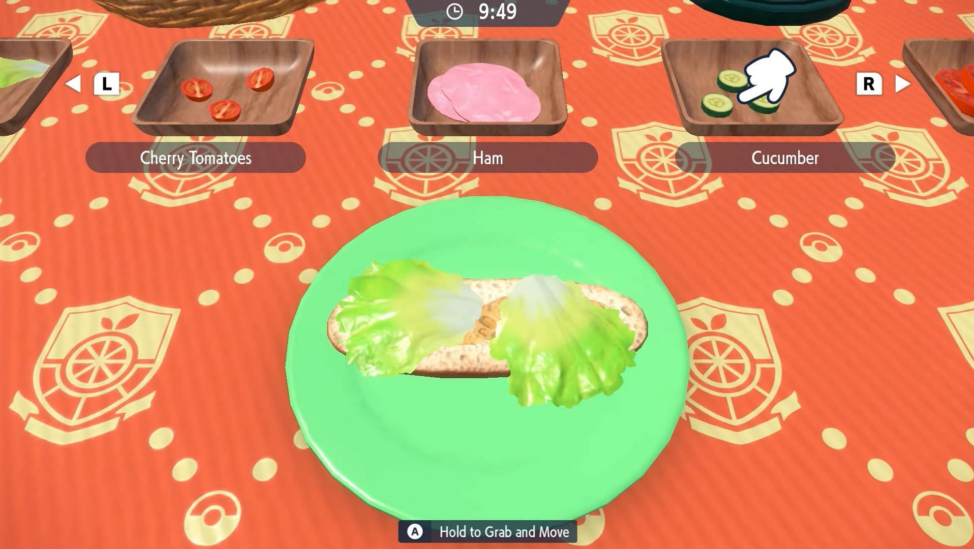 The sandwich-making mini-game as shown in the Pokemon Scarlet and Violet gameplay trailer (Image via The Pokemon Company)