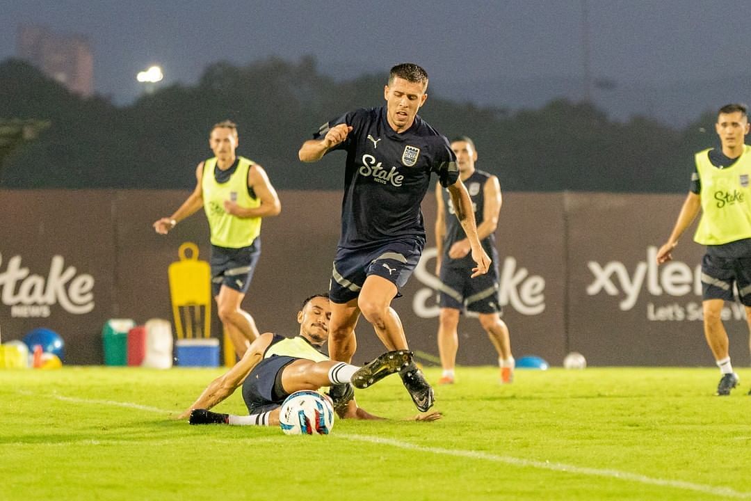 Mumbai City FC players during a training session ahead of their ISL encounter against Odisha FC (Image COurtesy: Mumbai City FC Instagram)