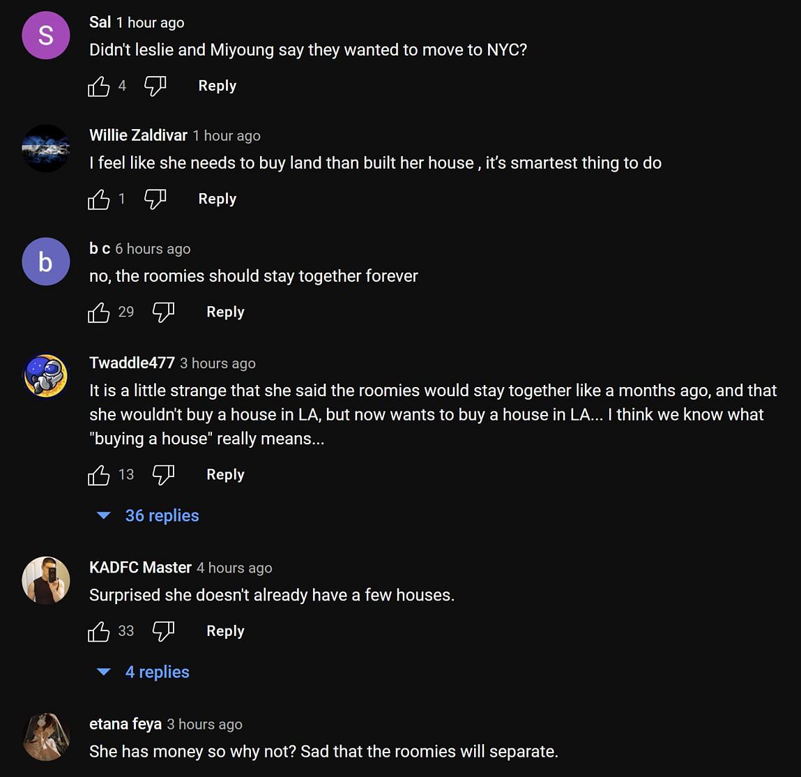 Fans in the YouTube comments section reacting to the streamer talking about her future plans (Image via Streamer Moments/YouTube)