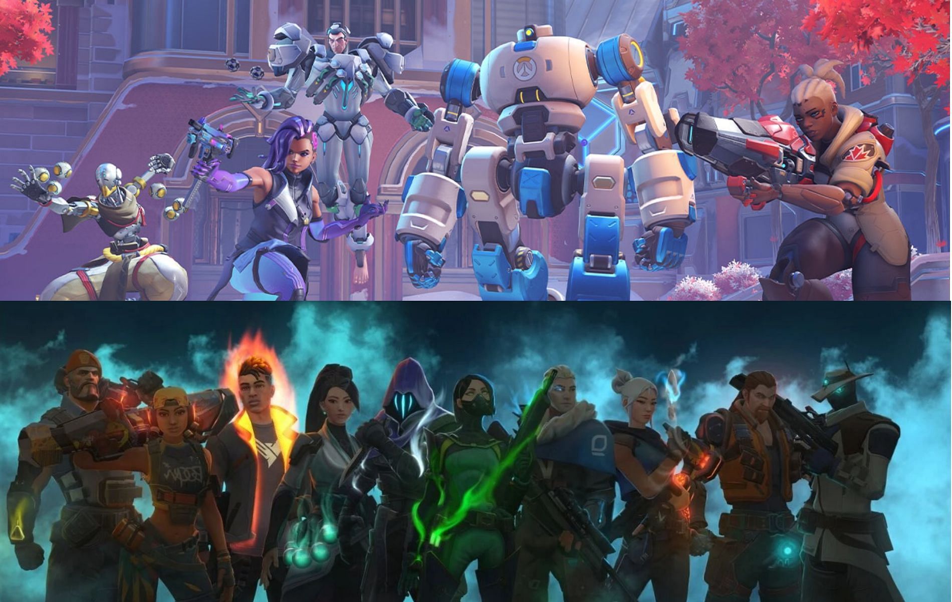 Some of the Agents in Valorant are heavily inspired by Overwatch&rsquo;s damage dealers (Images via Blizzard Entertainment and Riot Games)