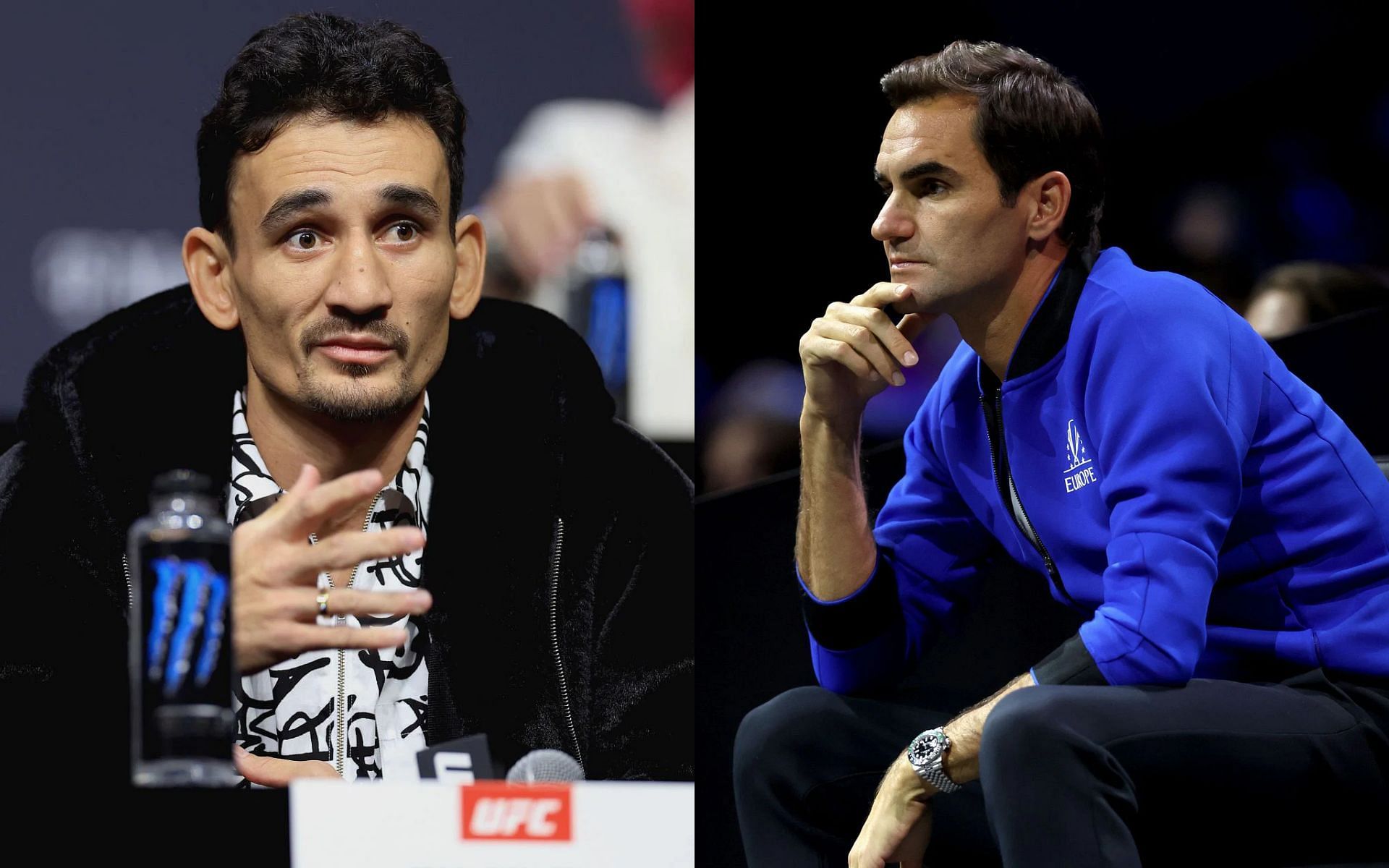 Max Holloway (left) and Roger Federer (right)