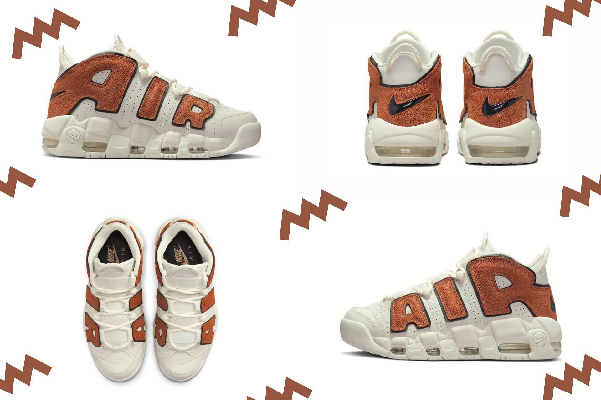 Take a closer look at the impending Nike Air More Uptempo Dark Russet shoes (Image via Sportskeeda)