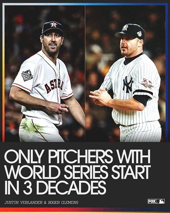 Houston Astros fans amazed by Justin Verlander joining Roger Clemens as  only pitchers to start a World Series game in 3 different decades