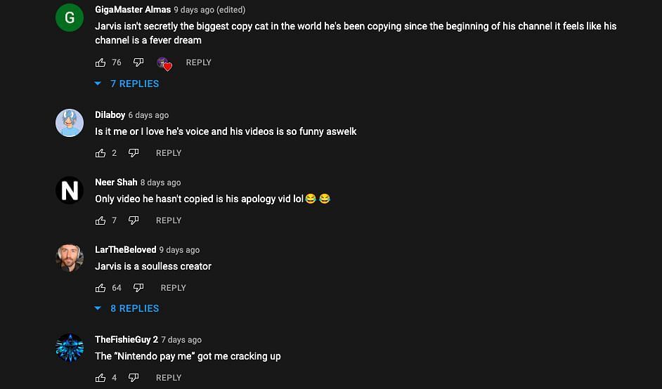 Comments left under the video (Image via YouTube/TheAsherShow)