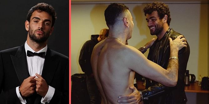 Matteo Berrettini reacts to meeting famous Italian rapper Marracash during his concert in Italy