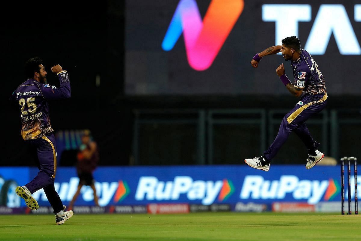 Umesh Yadav (right) jumps for joy after claiming a wicket. Pic: IPLT20.COM