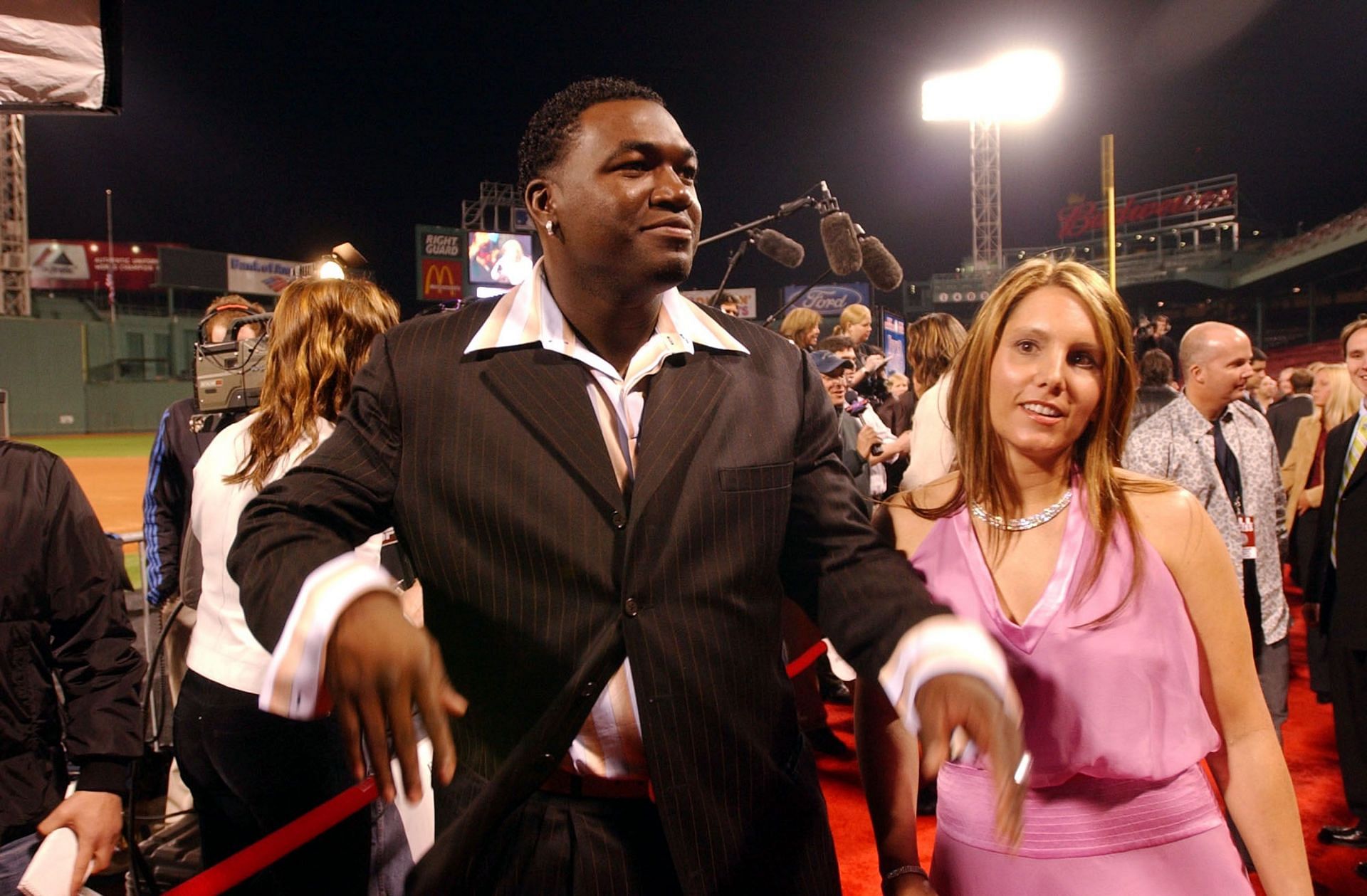 PRed Sox designated hitter David Ortiz and wife Tiffany attend the World Premiere of the new movie &quot;Fever Pitch&quot; April 6, 2005 at Fenway Park in Boston, Massachusetts. The film opens nationwide April 8.