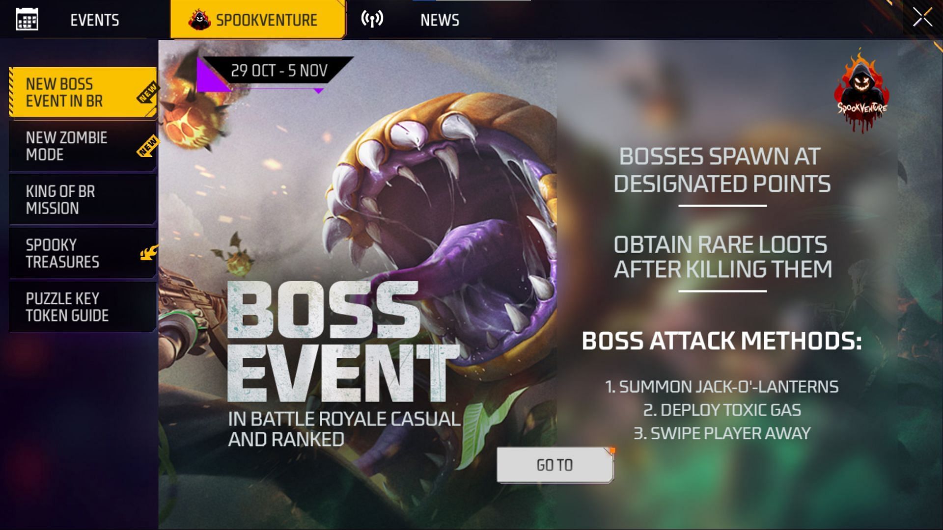 You must tap on the &quot;King of BR Mission&quot; event (Image via Garena)