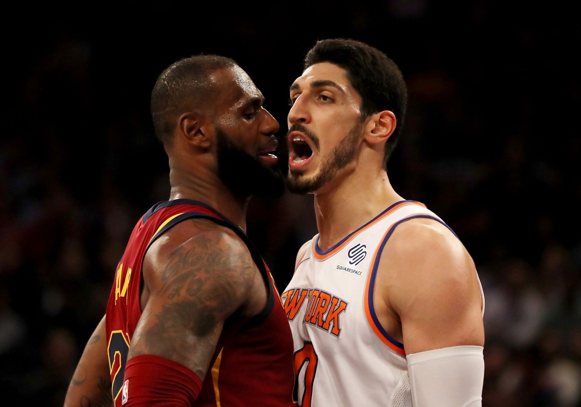 LeBron James and Enes Kanter Freedom (right)