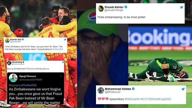 "Pak Bean revenge has been taken"- Fans roast Pakistan for losing yet another last-ball thriller against Zimbabwe in T20 World Cup