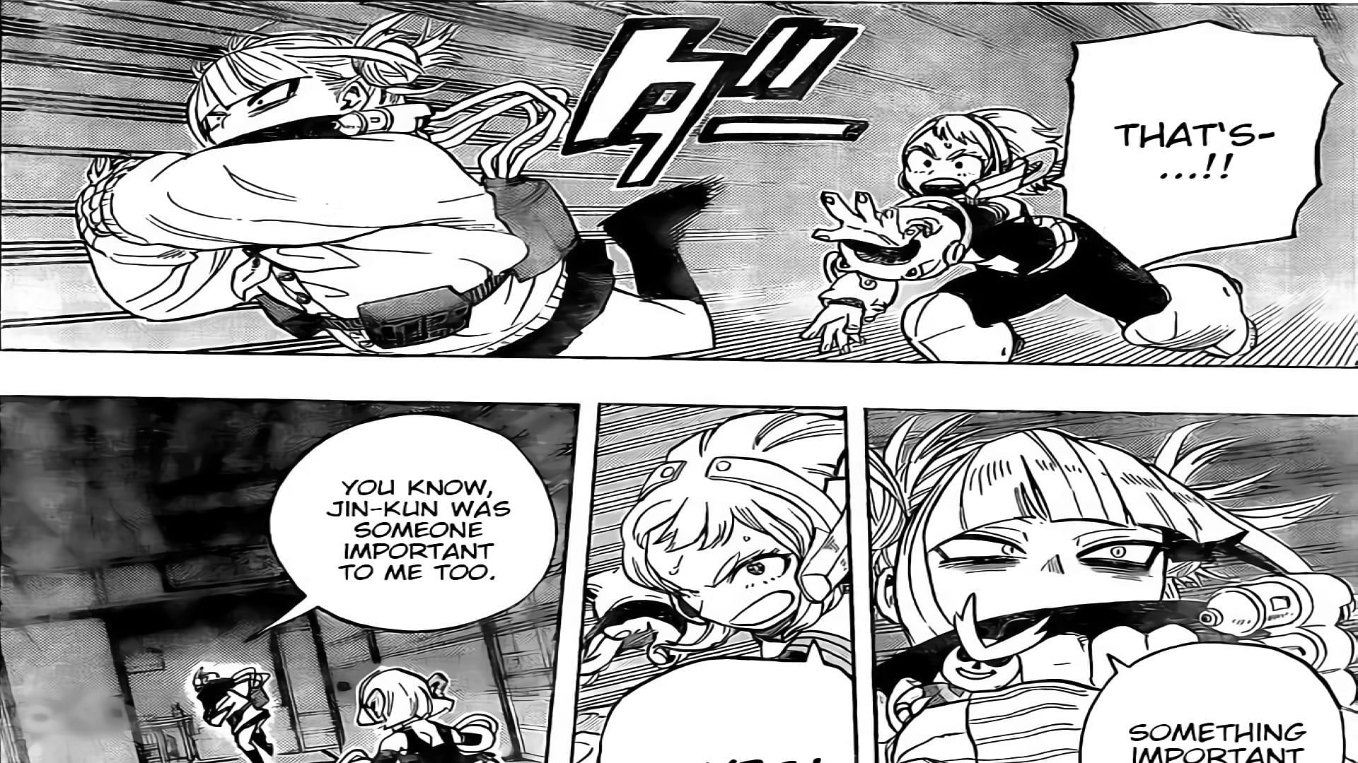 Uraraka and Toga talking in My Hero Academia (Image via Shueisha)