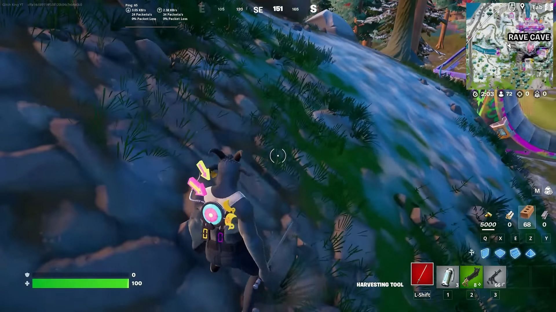 The Fortnite glitch teleports players to another location (Image via Epic Games)