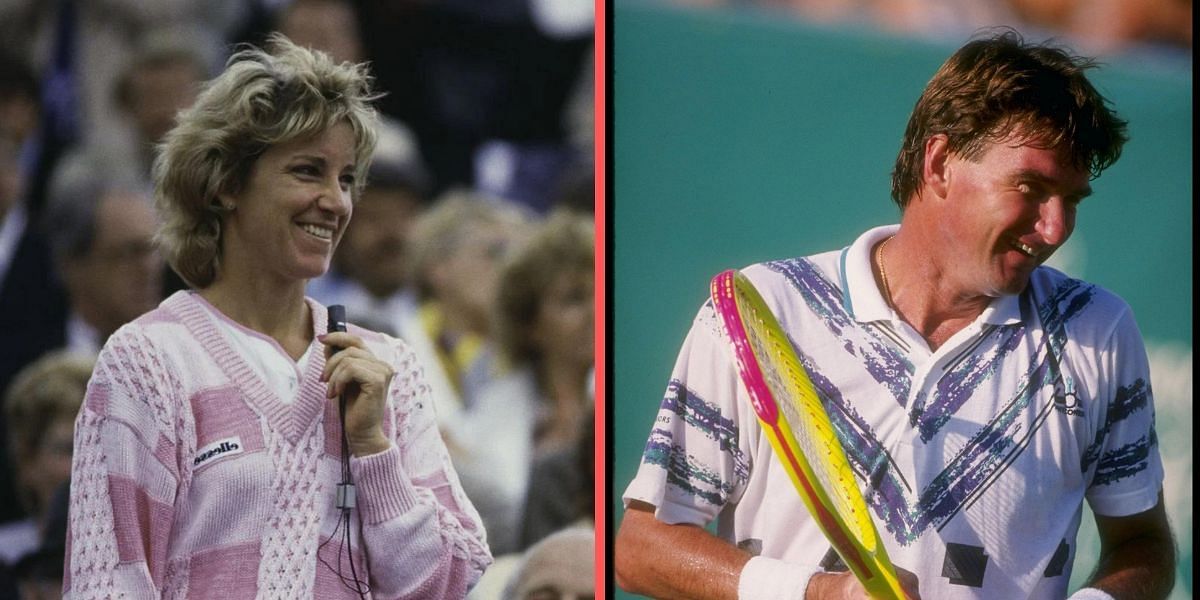 Chris Evert (L) and Jimmy Connors