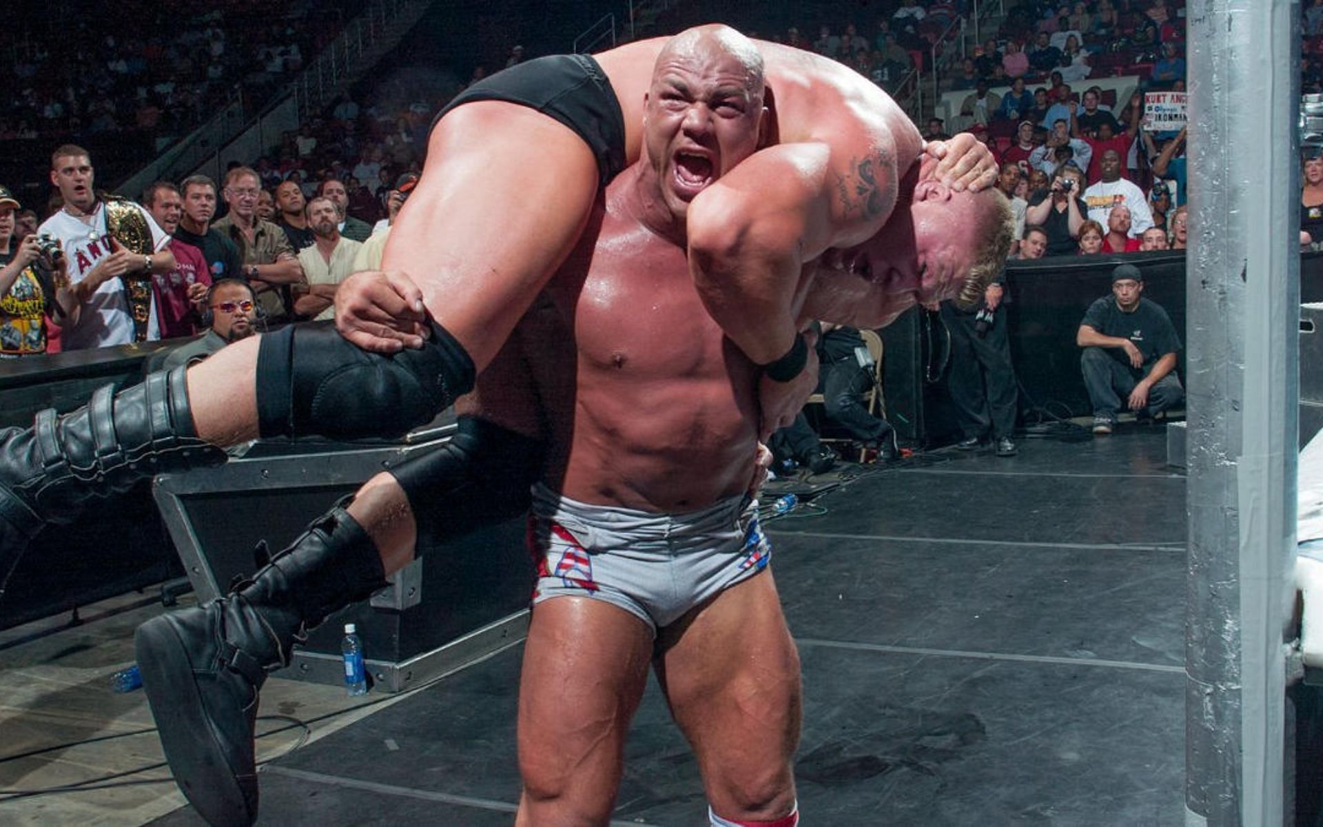 Brock Lesnar and Kurt Angle are former WWE Champions!