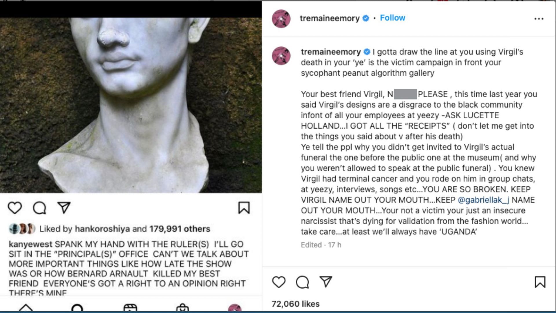 Tremaine Emory Bashes Kanye West Over Virgil Abloh Comments