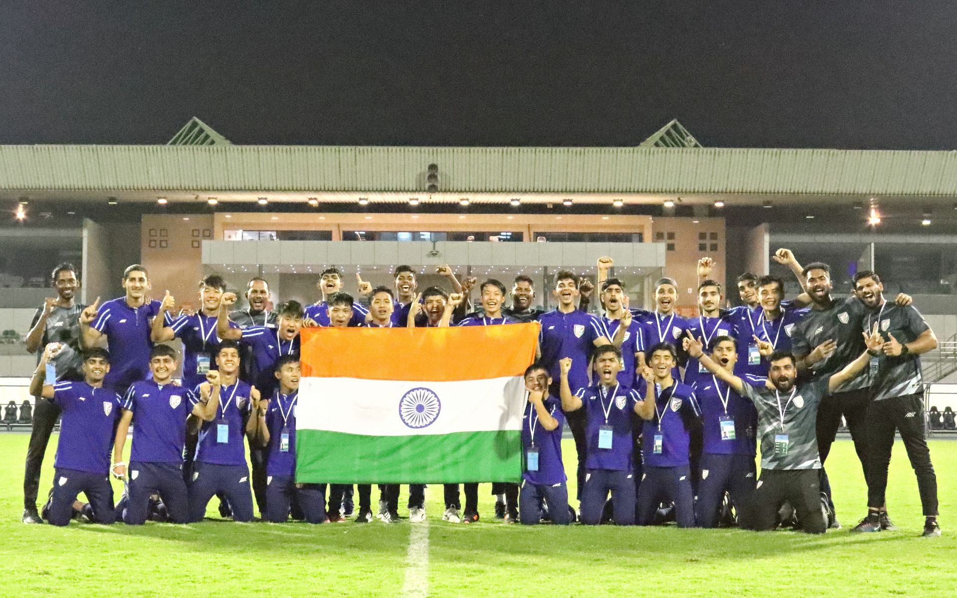 अंडर-17 AFC एशियन कप के लिए क्वालिफाय करने वाली भारतीय बालक टीम।