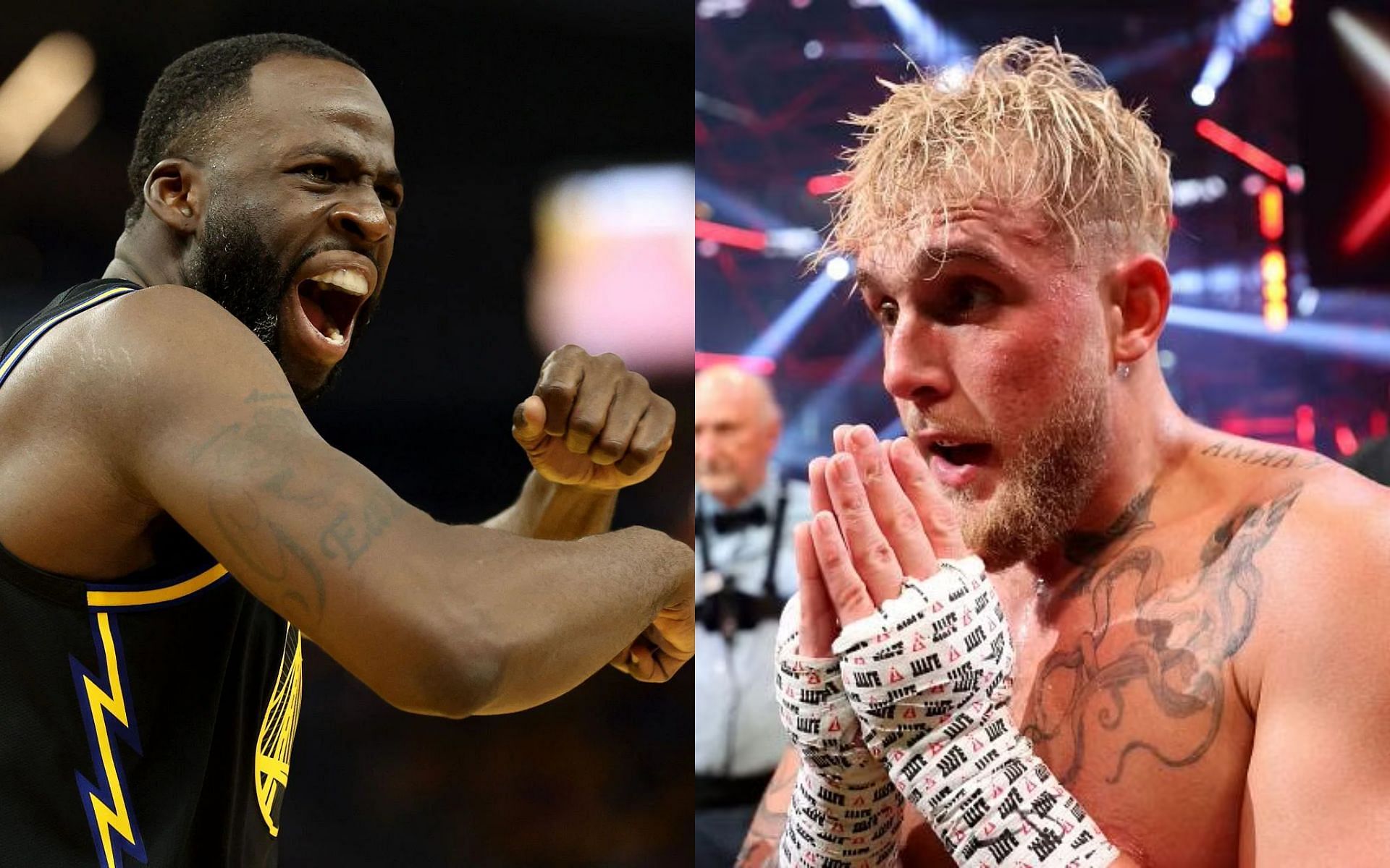 Draymond Green (left) and Jake Paul (right)
