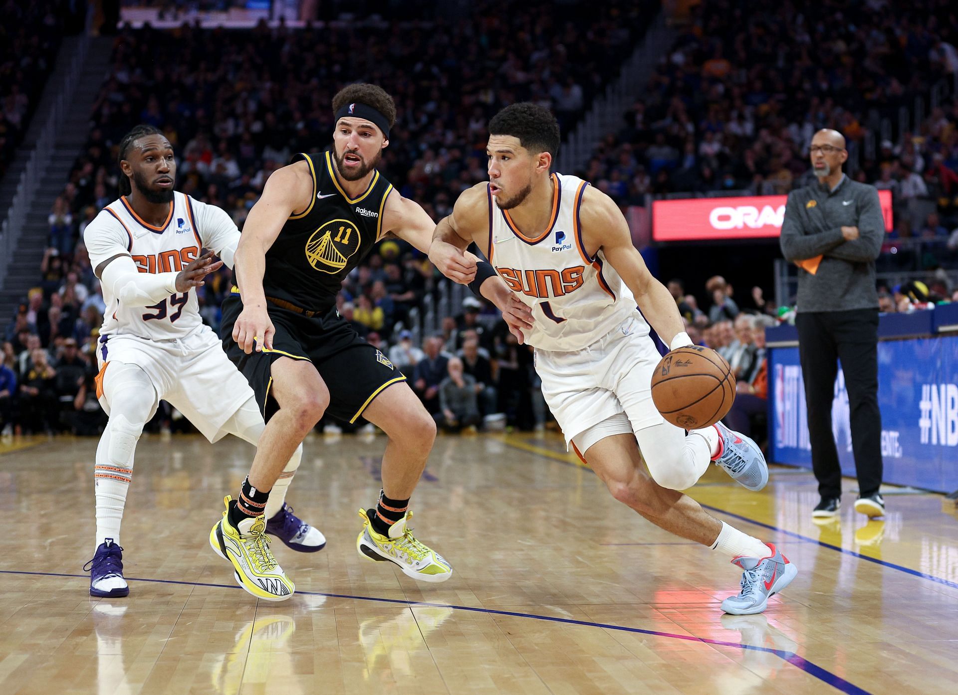 LeBron James congratulated Devin Booker post-game with a signed