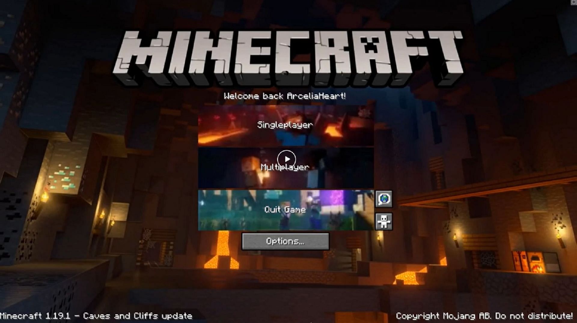 An all-new Minecraft main menu created with mods and image assets (Image via u/Ariaversa/Reddit)
