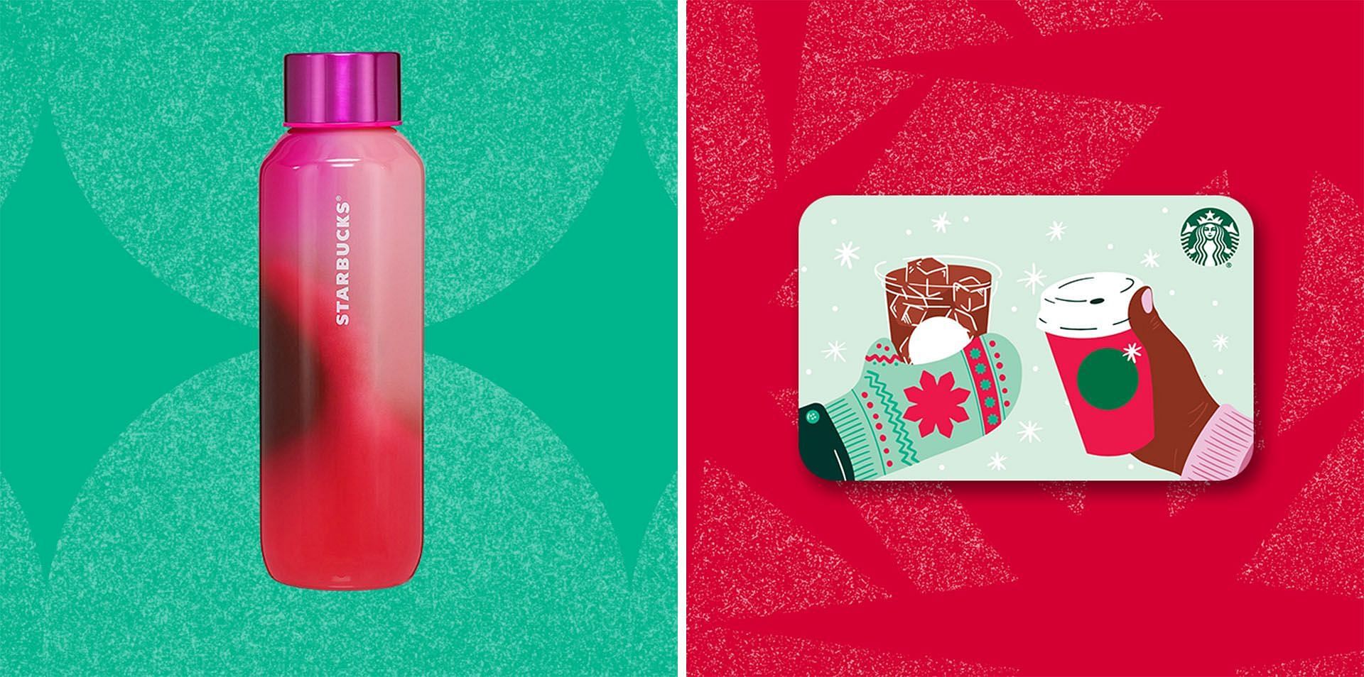 Gradient Candy Water Bottle and gift card. (Image via Starbucks)