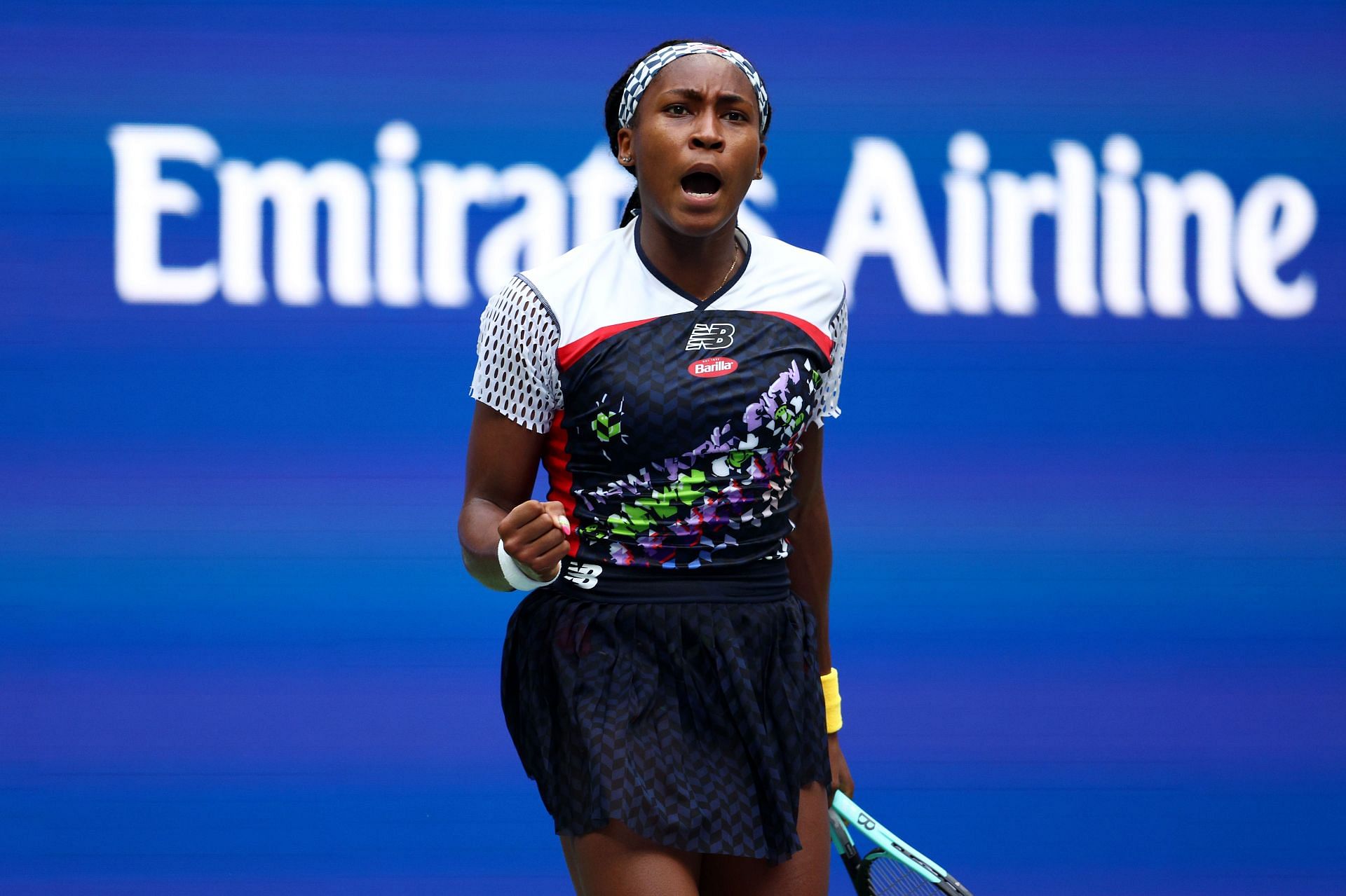 Coco Gauff in action at the 2022 US Open.