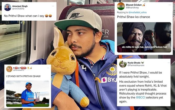 "Ignoring him for no reason" - Fans unhappy with Prithvi Shaw's non-selection for Team India's New Zealand and Bangladesh series