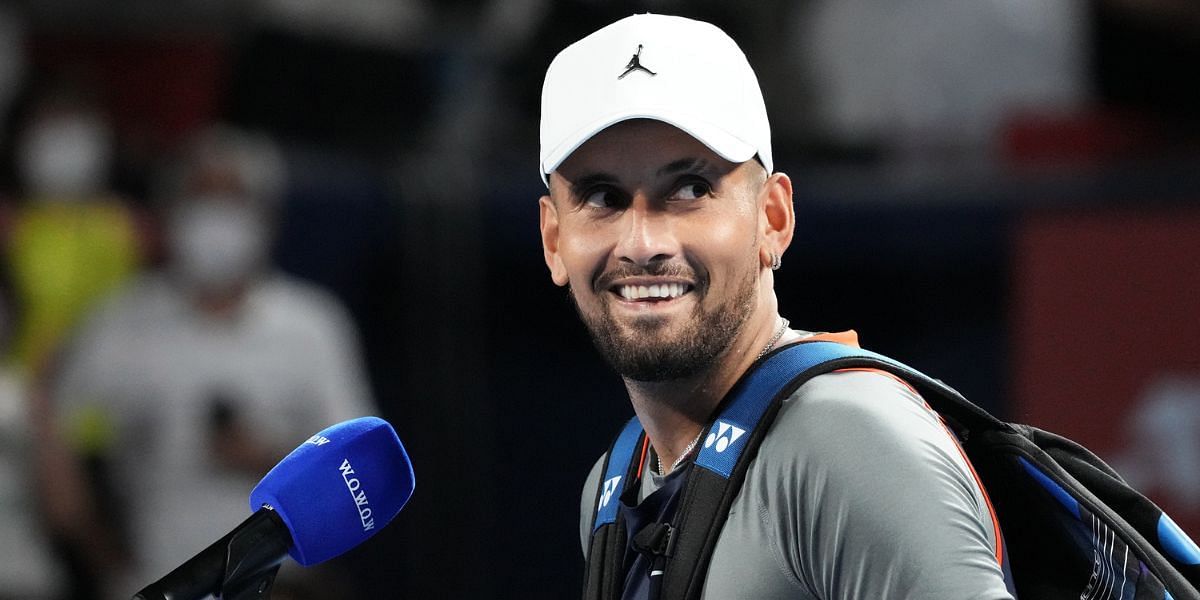 Nick Kyrgios won his first-round match at the Rakuten Japan Open 