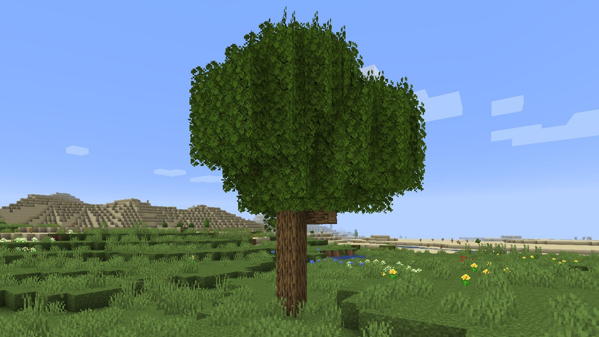 This mod changes several blocks to have more detail and foliage in the game (Image via CurseForge)