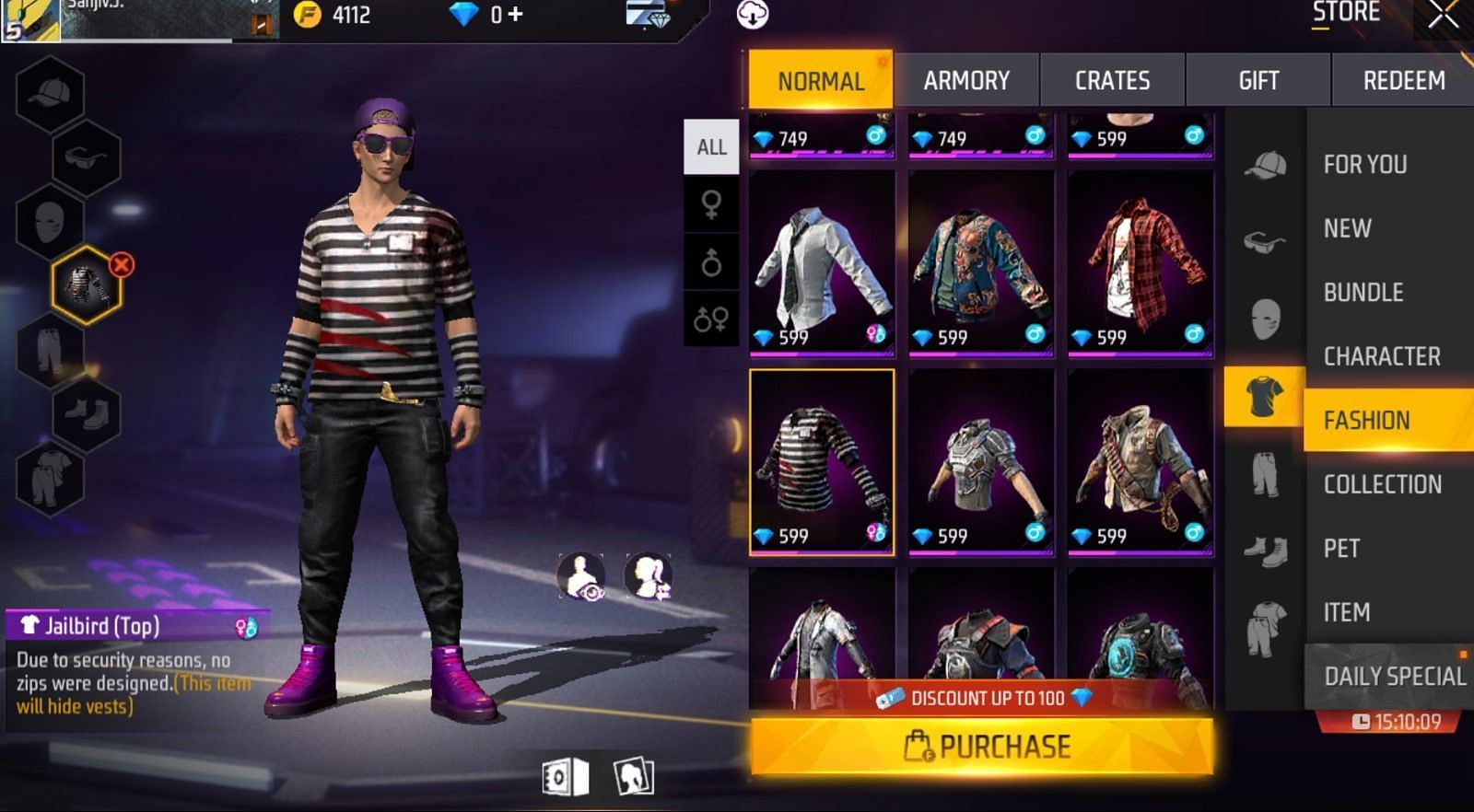 The Jailbird bundle is an old masterpiece in Free Fire MAX (Image via Garena)