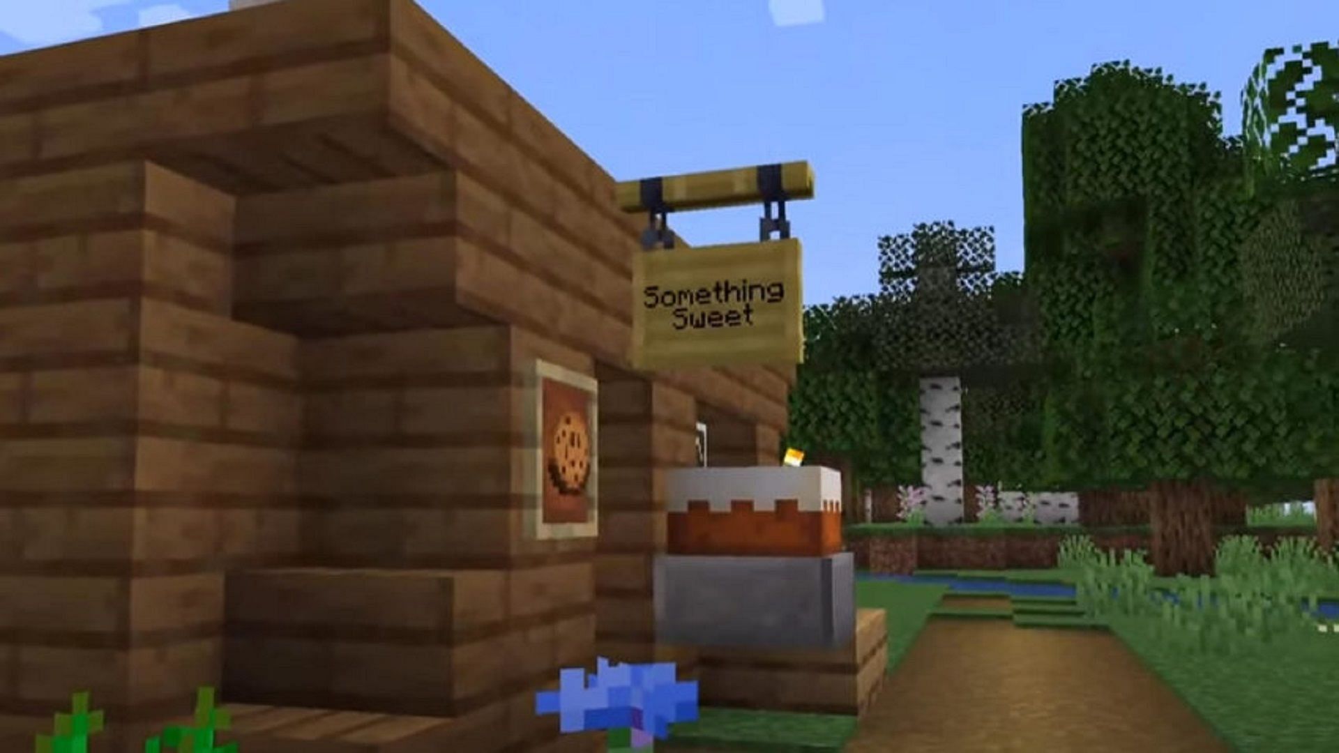 A hanging sign being displayed in Minecraft