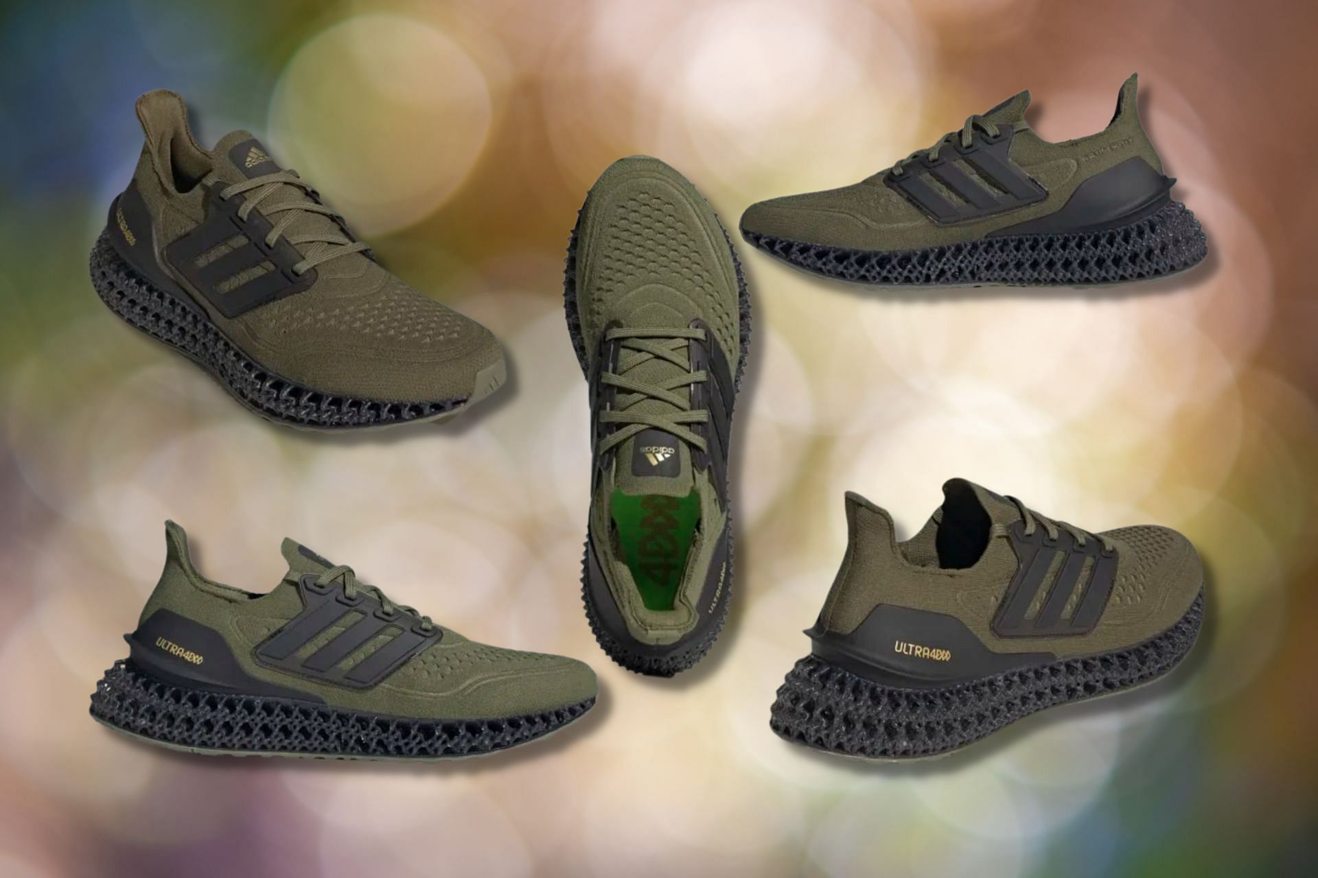 Here&#039;s a detailed look at the impending Adidas Ultra 4DFWD Focus Olive shoes (image via Sportskeeda)