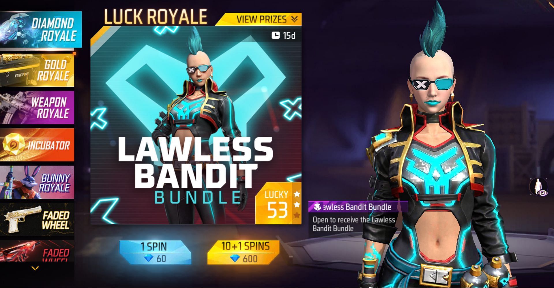 Select Bunny Royale from the menu on the left side (Image via Garena)