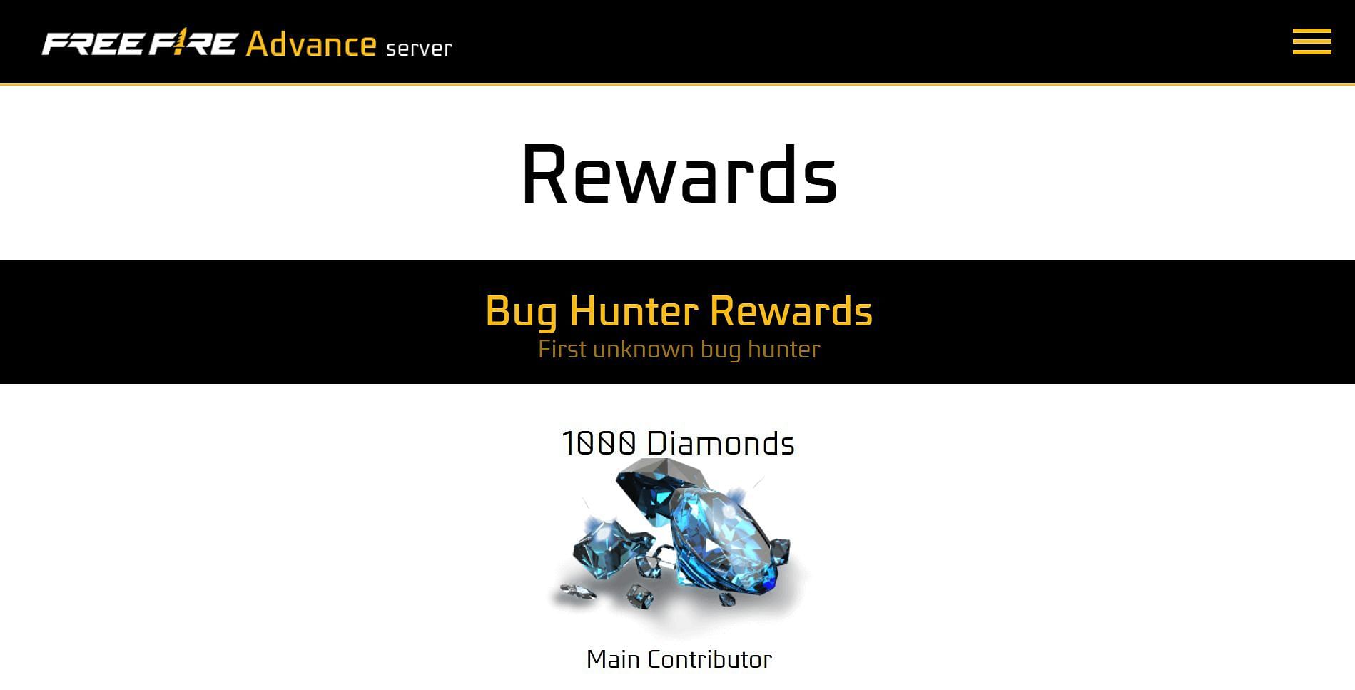 You will receive diamonds upon reporting bugs (Image via Garena)