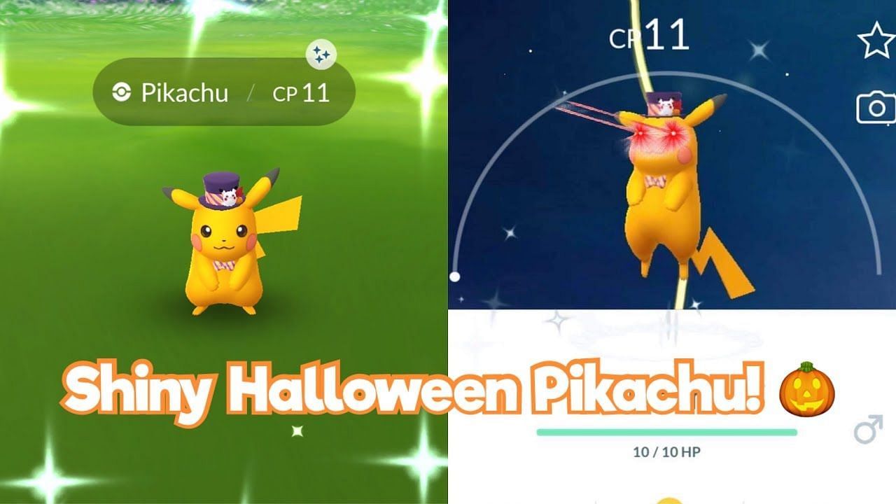 Screenshots featuring the shiny variant for the returning Costumed Pikachu (Image via Critical Slacker on YouTube)