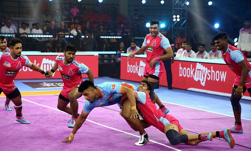 Jaipur Pink Panthers beat the Bengal Warriors by a big margin earlier tonight (Image: PKL)