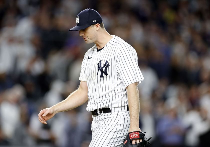 New York Yankees' Clay Holmes pitches during the ninth inning of a