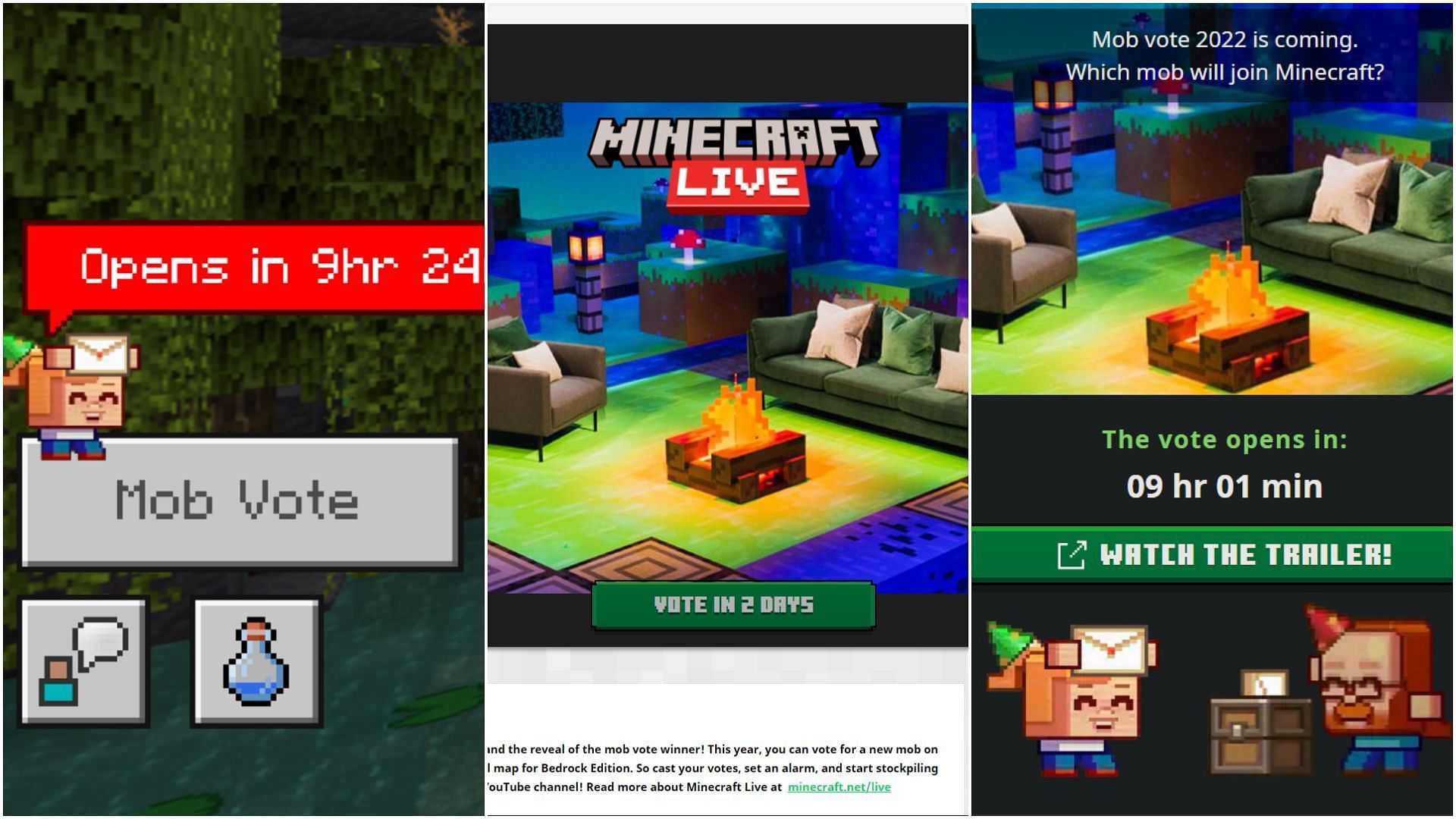 There are three ways to vote for the new mobs before Minecraft Live (Image via Sportskeeda)