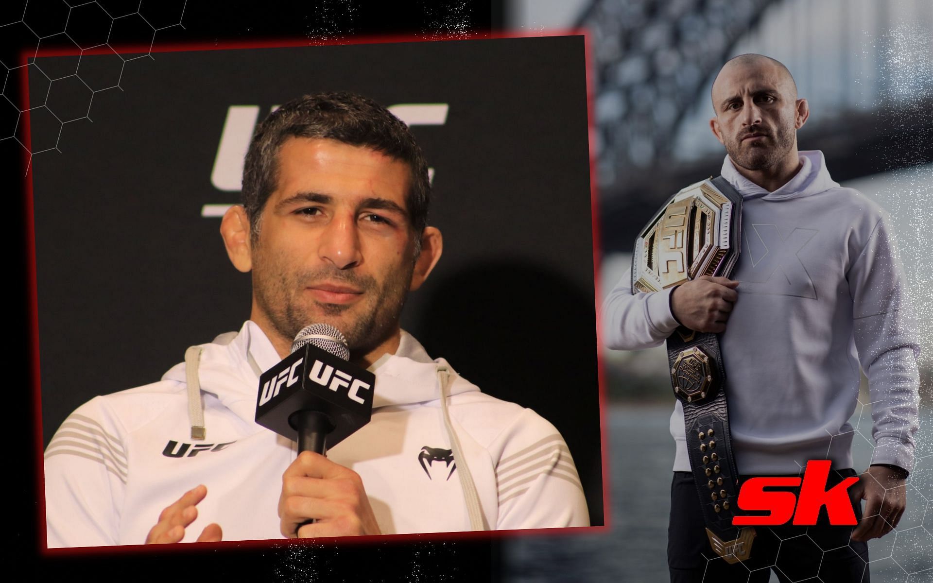Beneil Dariush weighs in on Alexander Volkanovski potentially cutting ahead of him for lightweight title shot. [image credits: Getty. Images.]