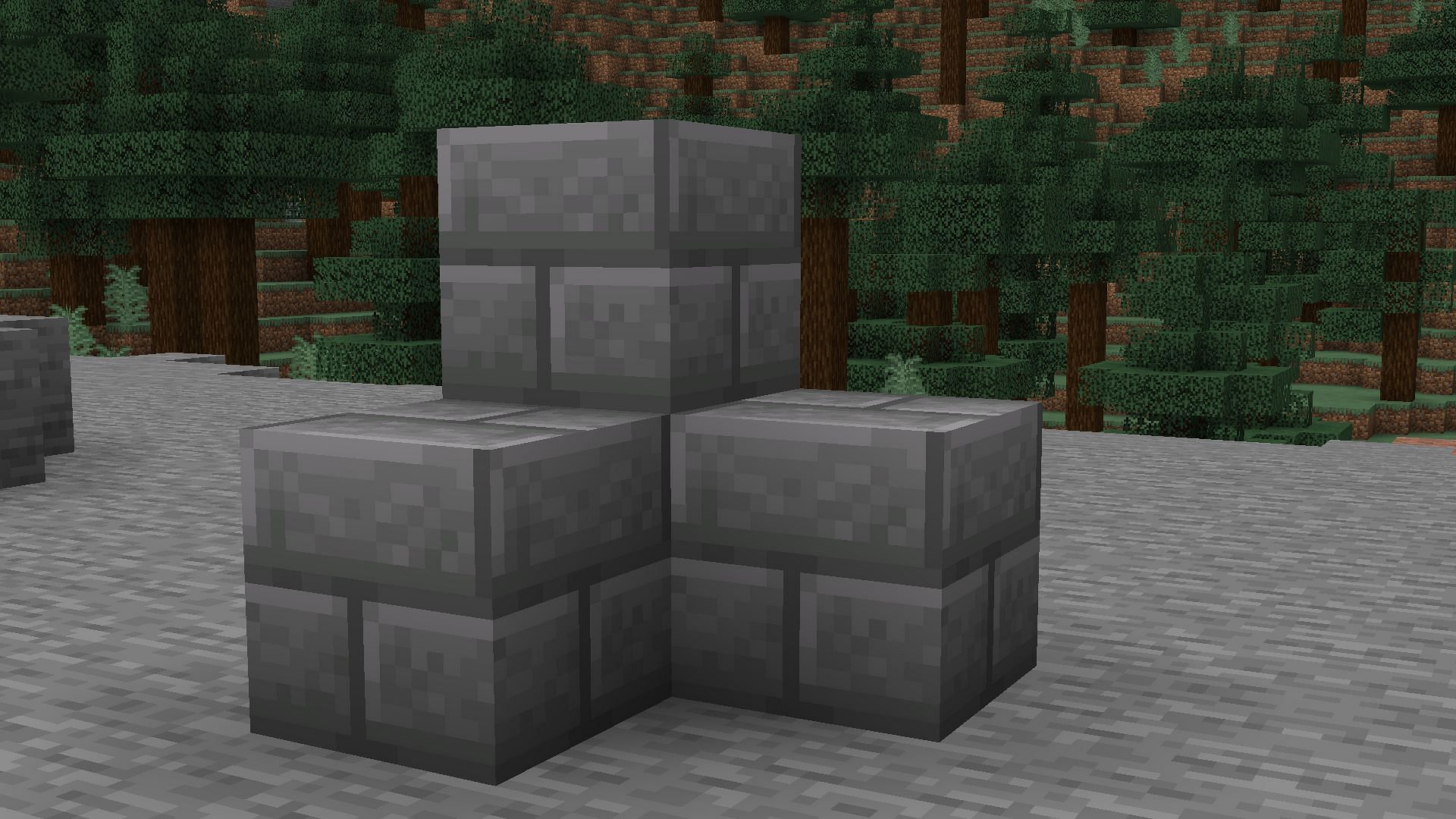 Stone bricks are the most commonly used strong block for building structures in Minecraft (Image via Mojang)