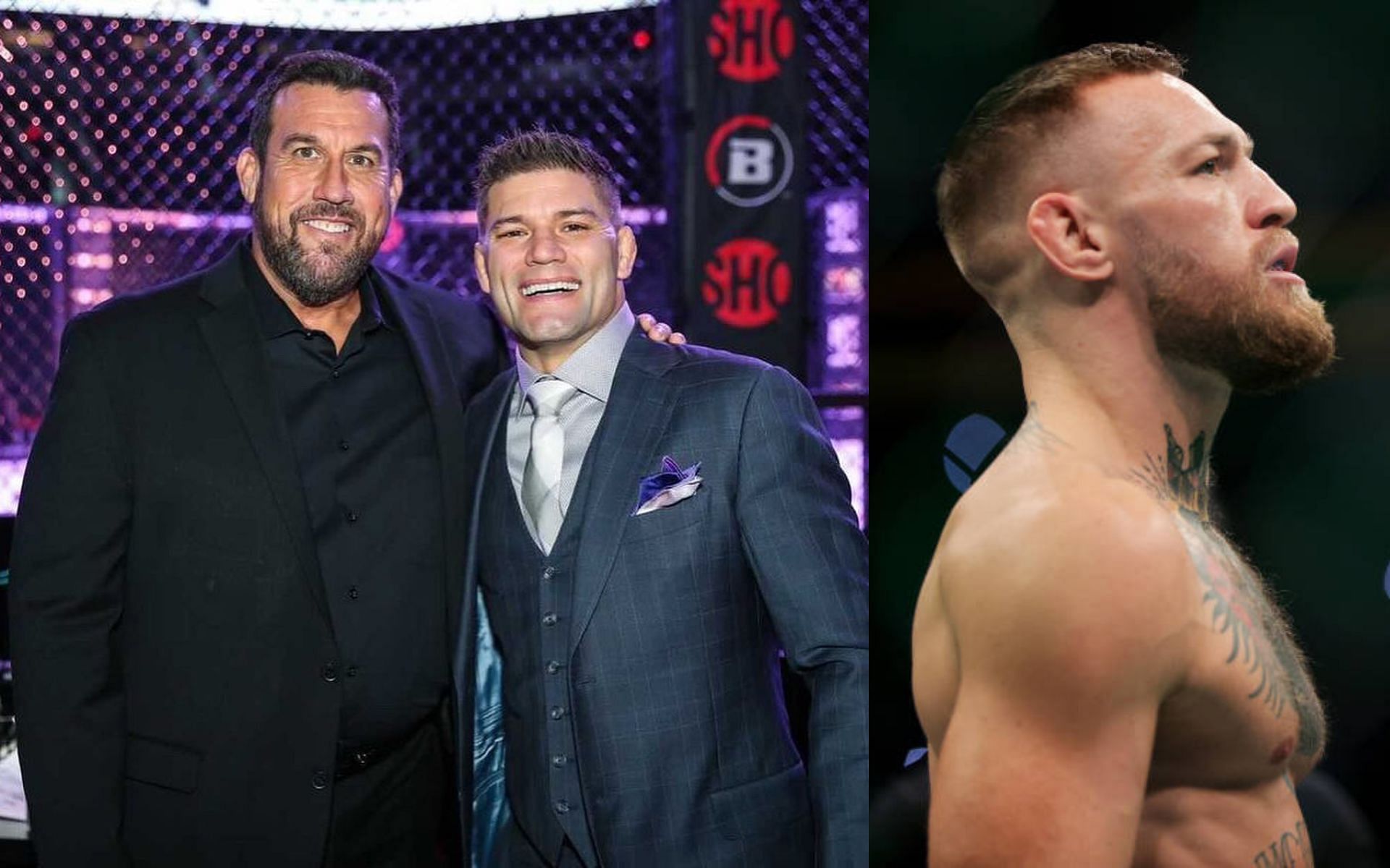 John McCarthy and Josh Thomson (left) [image courtesy of @THEREALPUNK/Instagram]; Conor McGregor (right)
