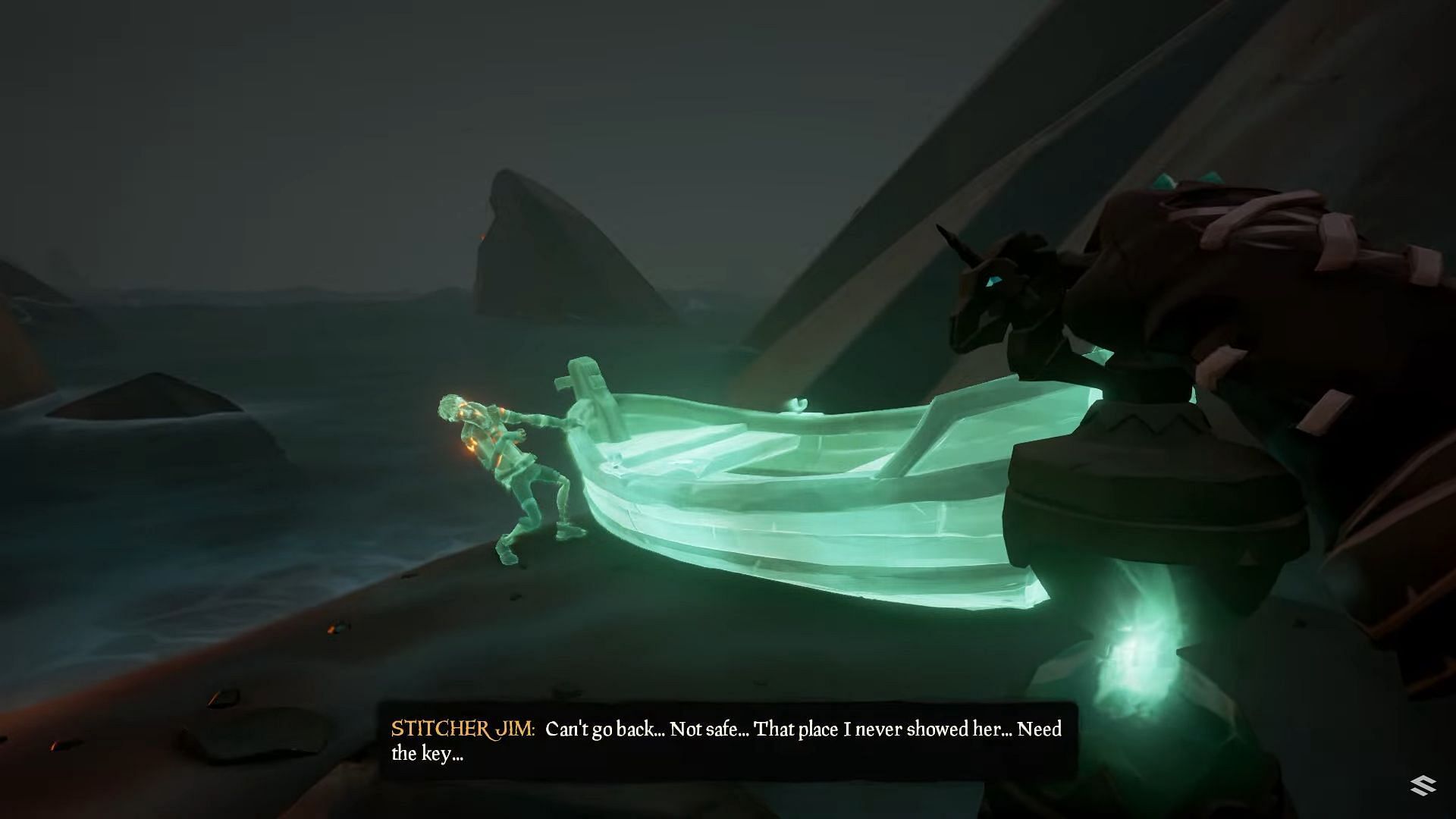 The good ole trusty rowboat in Sea of Thieves never fails to be useful (Image via YouTube/Syrekx)